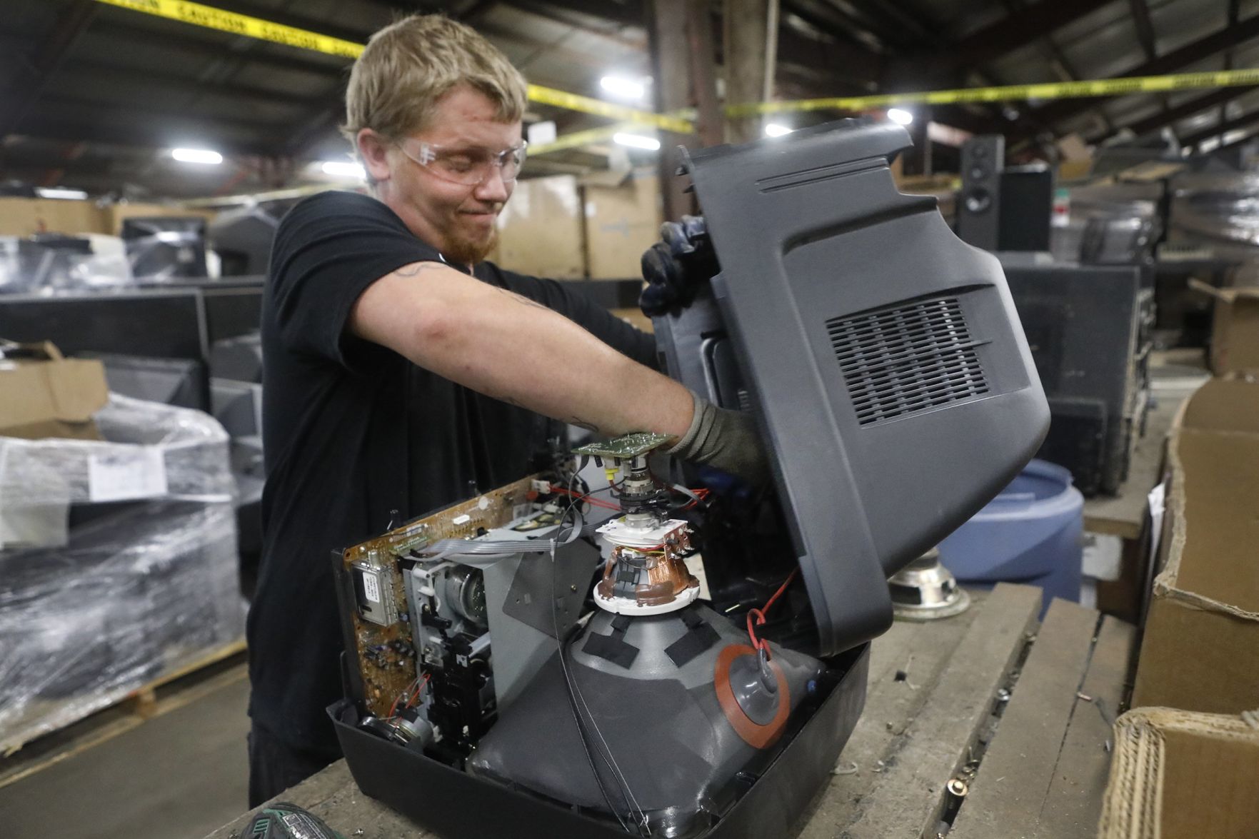Midwest Recycling Center de-manufactures almost anything electronic